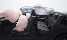 Driver and front passenger airbags (Optional front side airbags and side curtain airbags) 