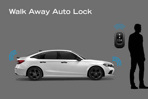 Walk Away Auto Lock automatically locks the car if the door is left unlock for 30 seconds or walk 1.5 meter away with the smart key