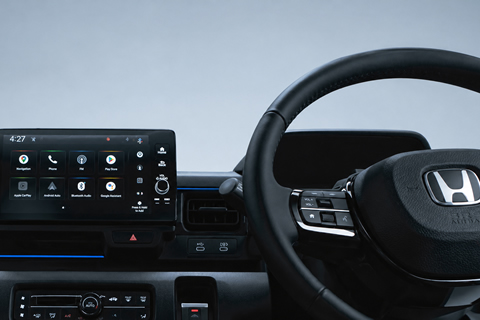 <strong>Unobstructed Forward View</strong><br />A clean cockpit layout ensures clear sightlines to help the driver stay focused on the road.