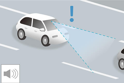 <strong>Collision Mitigation Braking System (CMBS)</strong><br>Detects and alerts you of a potential collision, and slows down to minimise unavoidable impact.